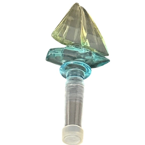 The Unbranded Brand Other - Bottle Stopper Sailboat Teal Yellow Wine Barware Nautical Maritime Handcrafted